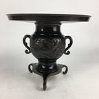 Japanese Bronze Flower Vase Vtg Usubata Ikebana Arrangement UB53