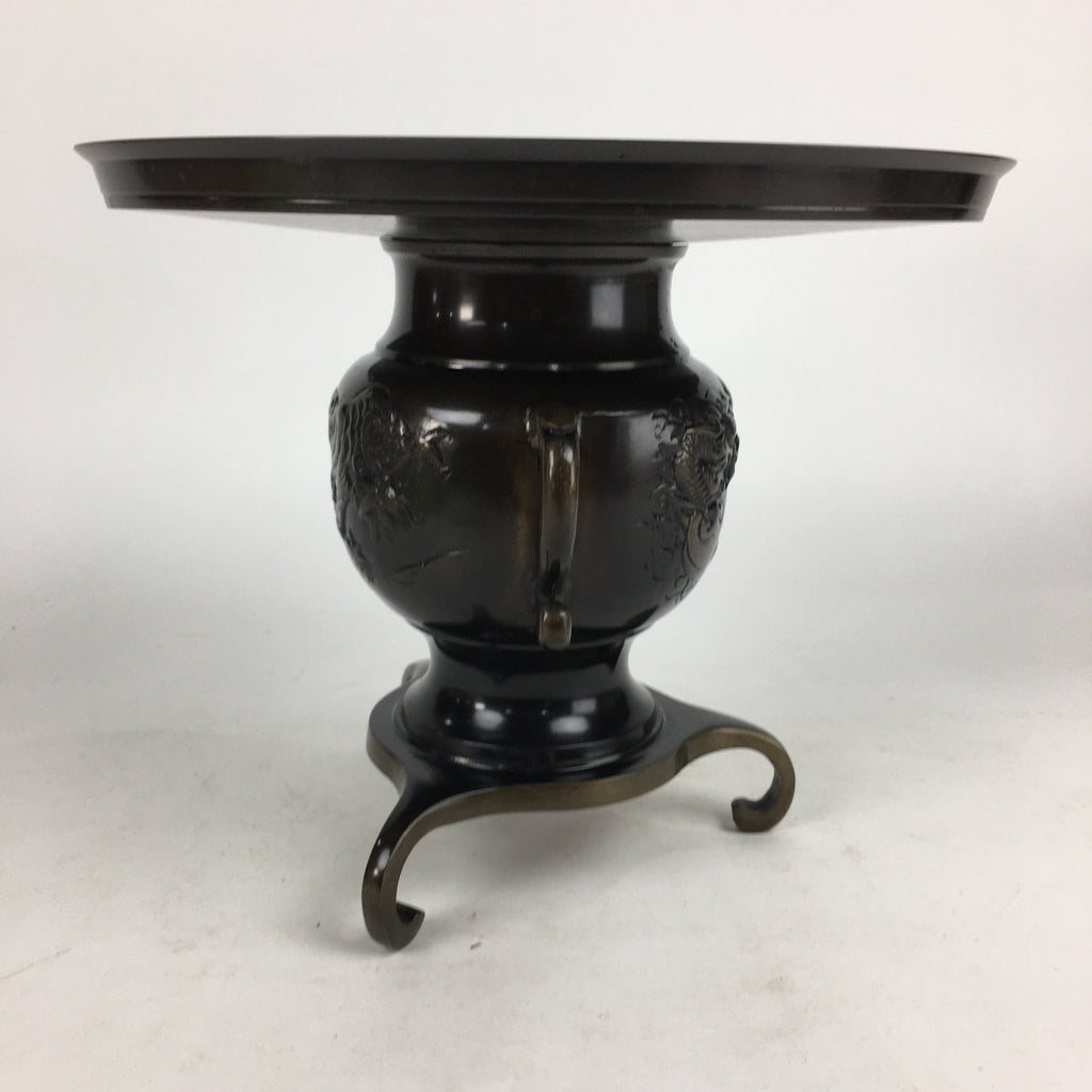 Japanese Bronze Flower Vase Vtg Usubata Ikebana Arrangement UB53