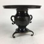 Japanese Bronze Flower Vase Vtg Usubata Ikebana Arrangement UB53