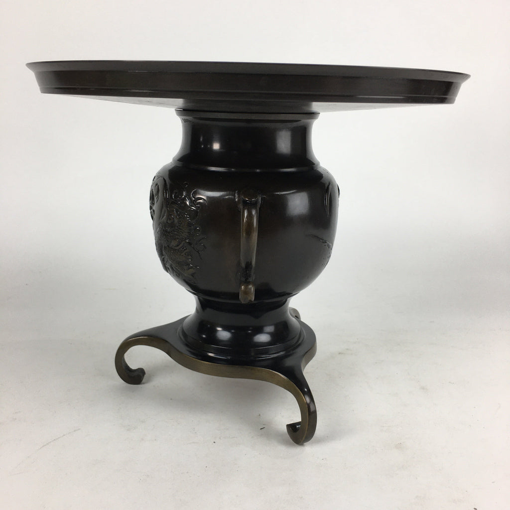 Japanese Bronze Flower Vase Vtg Usubata Ikebana Arrangement UB53