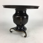 Japanese Bronze Flower Vase Vtg Usubata Ikebana Arrangement UB53