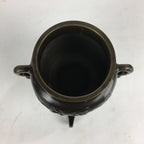 Japanese Bronze Flower Vase Vtg Usubata Ikebana Arrangement UB53