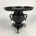 Japanese Bronze Flower Vase Vtg Usubata Ikebana Arrangement UB53