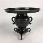 Japanese Bronze Flower Vase Vtg Usubata Ikebana Arrangement UB53
