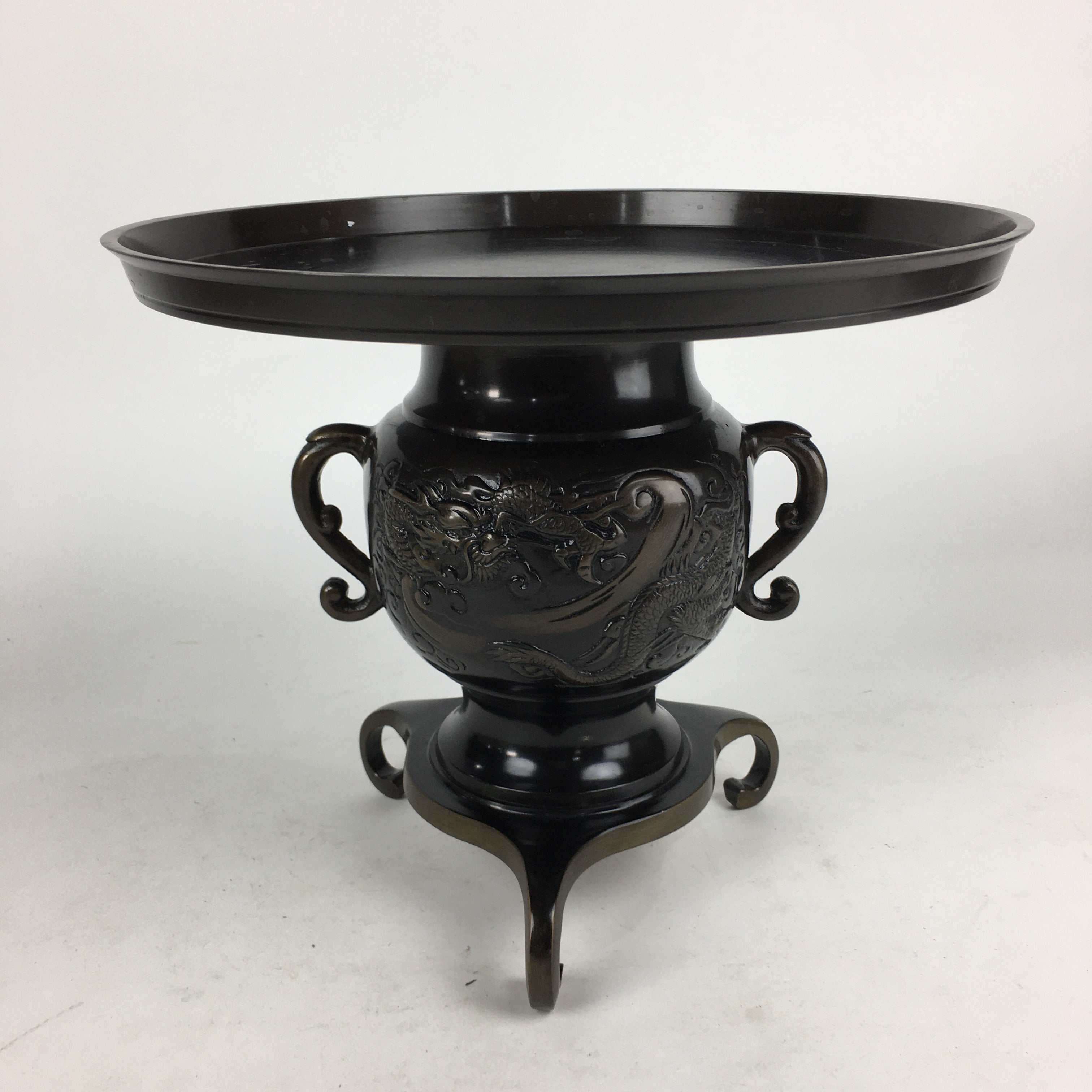 Japanese Bronze Flower Vase Vtg Usubata Ikebana Arrangement UB53