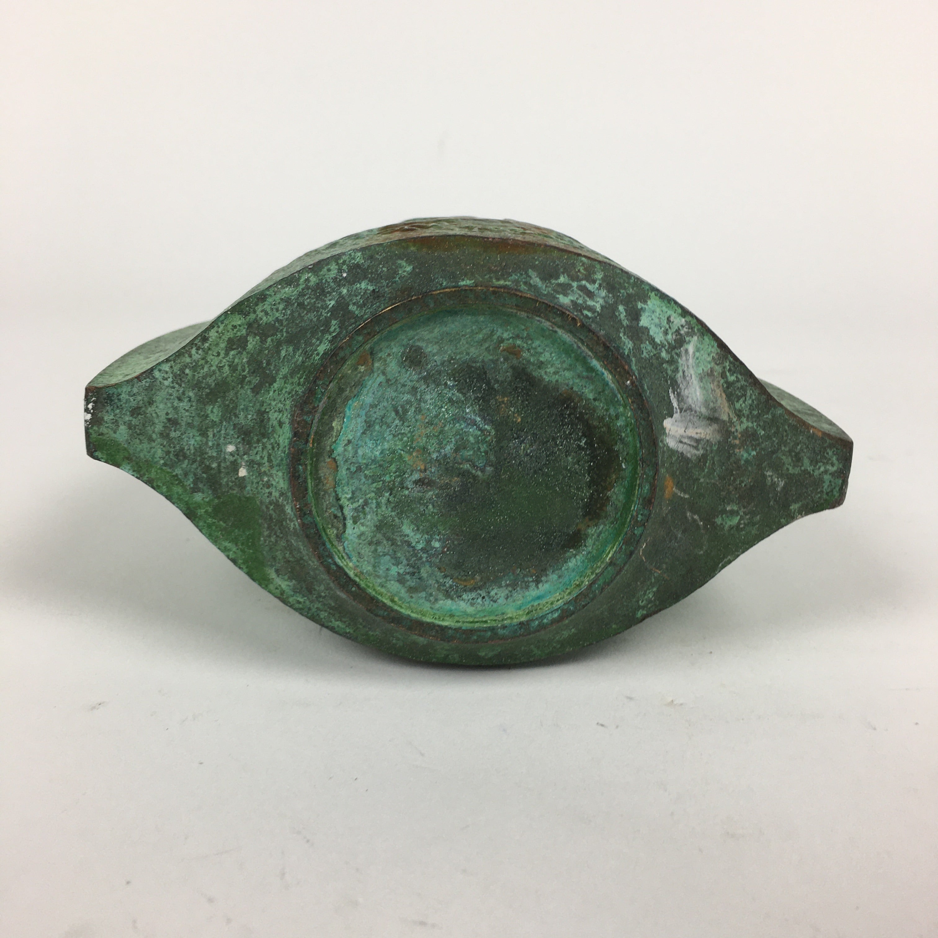 Japanese Bronze Flower Vase Vtg Vase Single Flower Vase Green Ikebana FV949