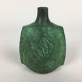 Japanese Bronze Flower Vase Vtg Vase Single Flower Vase Green Ikebana FV949