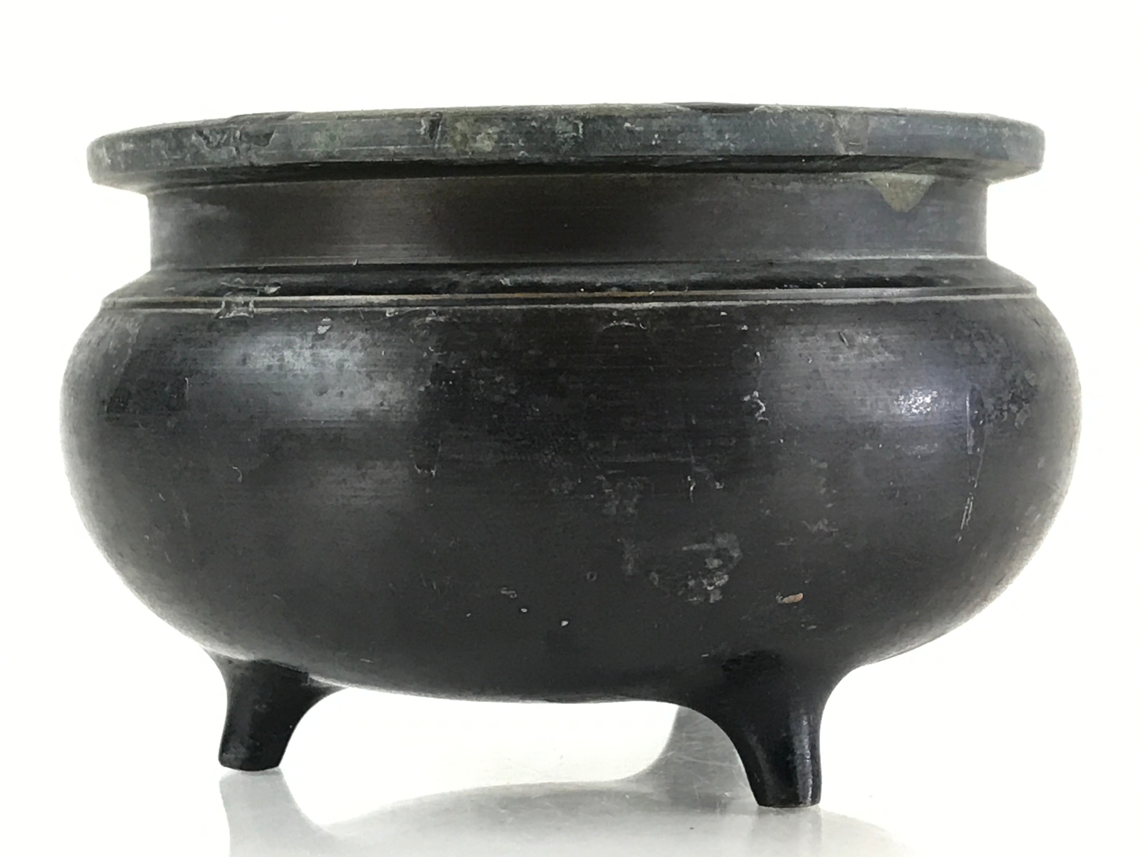 Japanese Bronze Incense Burner Koro Vtg Buddhist Alter Fitting Butsugu BU794