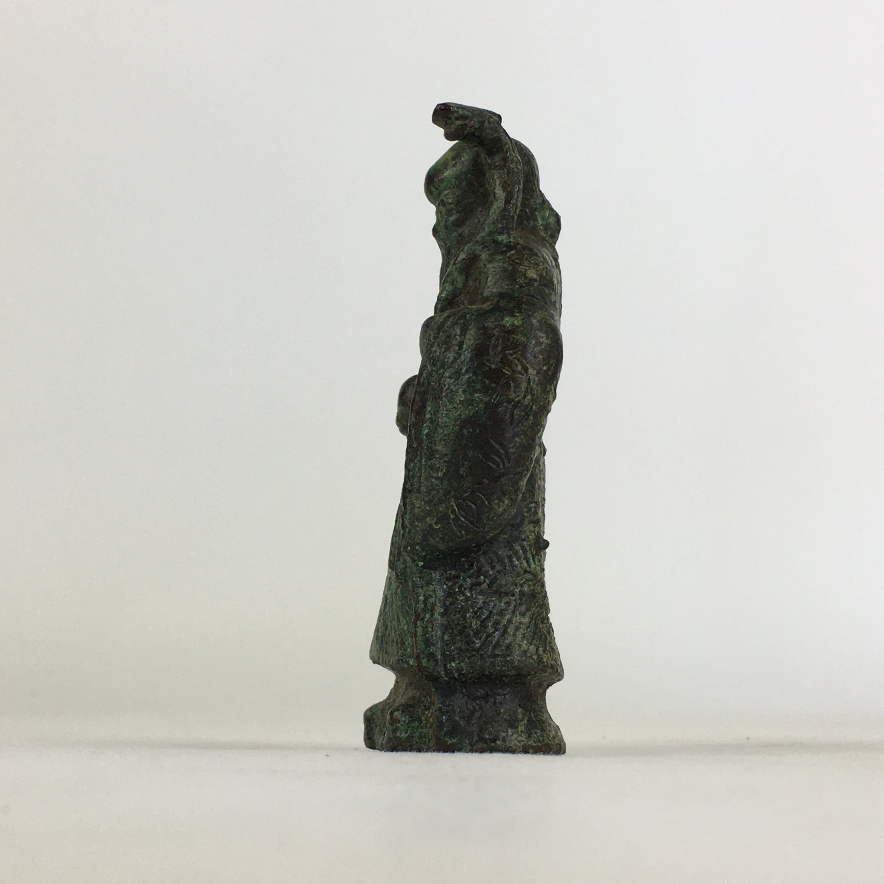 Japanese Bronze Small Figurine Vtg Fukurokuju 7 Lucky Gods Paper Weight JK315