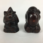 Japanese Bronze Statue Vtg 7 Lucky Gods Ebisu Daikokuten Wooden Box PX543