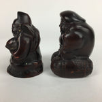 Japanese Bronze Statue Vtg 7 Lucky Gods Ebisu Daikokuten Wooden Box PX543