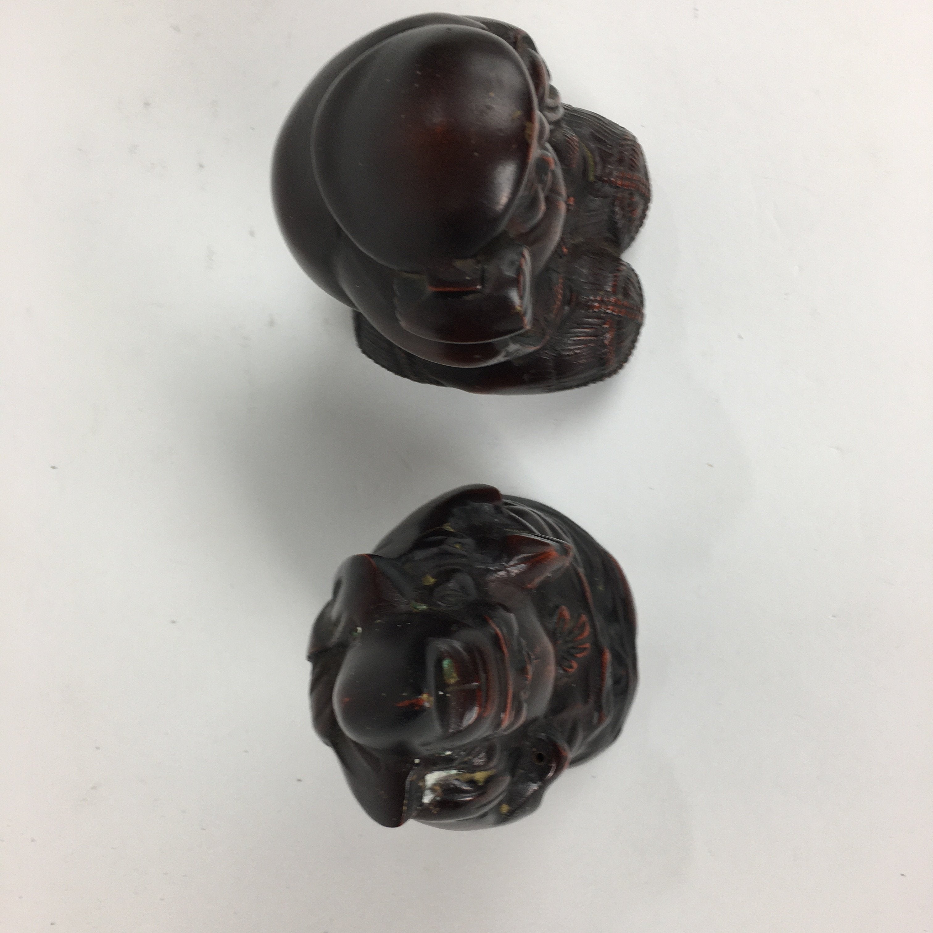Japanese Bronze Statue Vtg 7 Lucky Gods Ebisu Daikokuten Wooden Box PX543