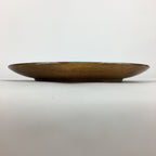 Japanese Brushed Lacquer Wooden Plate Vtg Round Natural Grain Brown UR690
