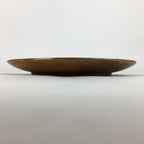 Japanese Brushed Lacquer Wooden Plate Vtg Round Natural Grain Brown UR690