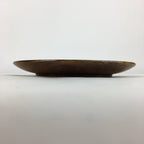 Japanese Brushed Lacquer Wooden Plate Vtg Round Natural Grain Brown UR690