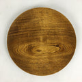 Japanese Brushed Lacquer Wooden Plate Vtg Round Natural Grain Brown UR690