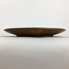 Japanese Brushed Lacquer Wooden Plate Vtg Round Natural Grain Brown UR693