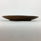 Japanese Brushed Lacquer Wooden Plate Vtg Round Natural Grain Brown UR693