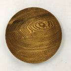 Japanese Brushed Lacquer Wooden Plate Vtg Round Natural Grain Brown UR693