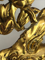 Japanese Buddhist Altar Decorative Part Vtg Spare Parts Golden Carved Shishi Lio