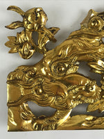 Japanese Buddhist Altar Decorative Part Vtg Spare Parts Golden Carved Shishi Lio