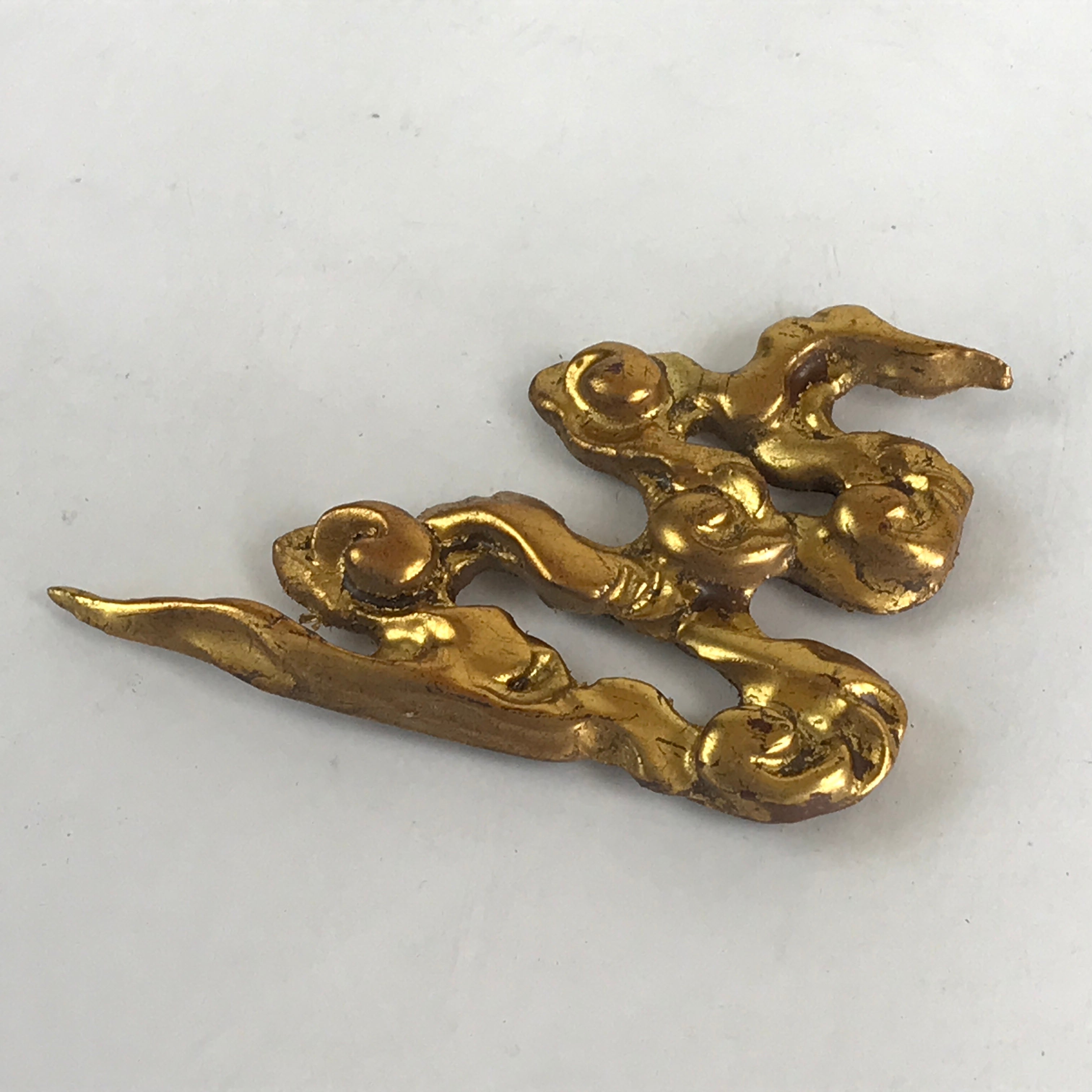Japanese Buddhist Altar Decorative Part Vtg Spare Parts Golden Carved cloud BU87