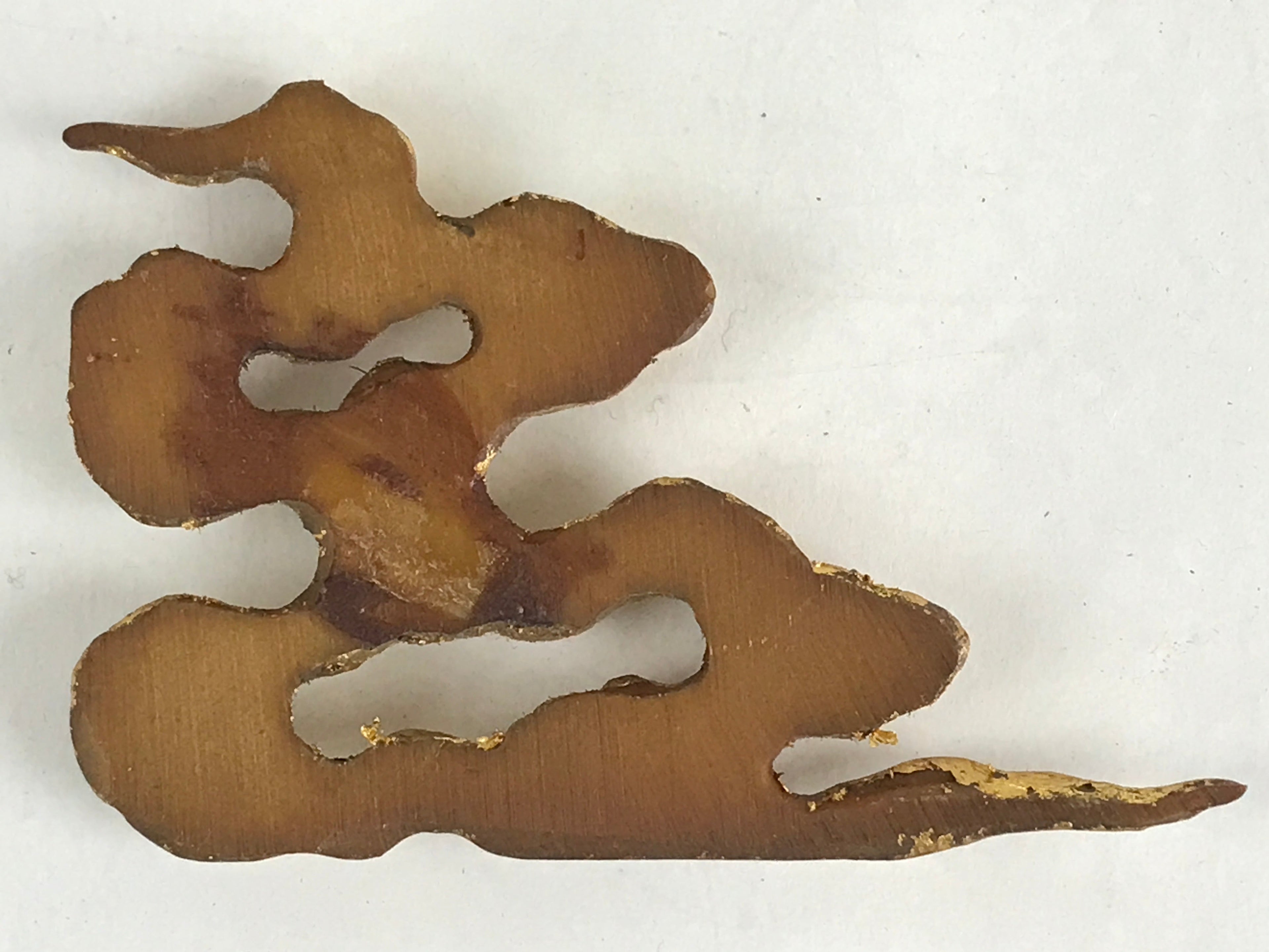 Japanese Buddhist Altar Decorative Part Vtg Spare Parts Golden Carved cloud BU87