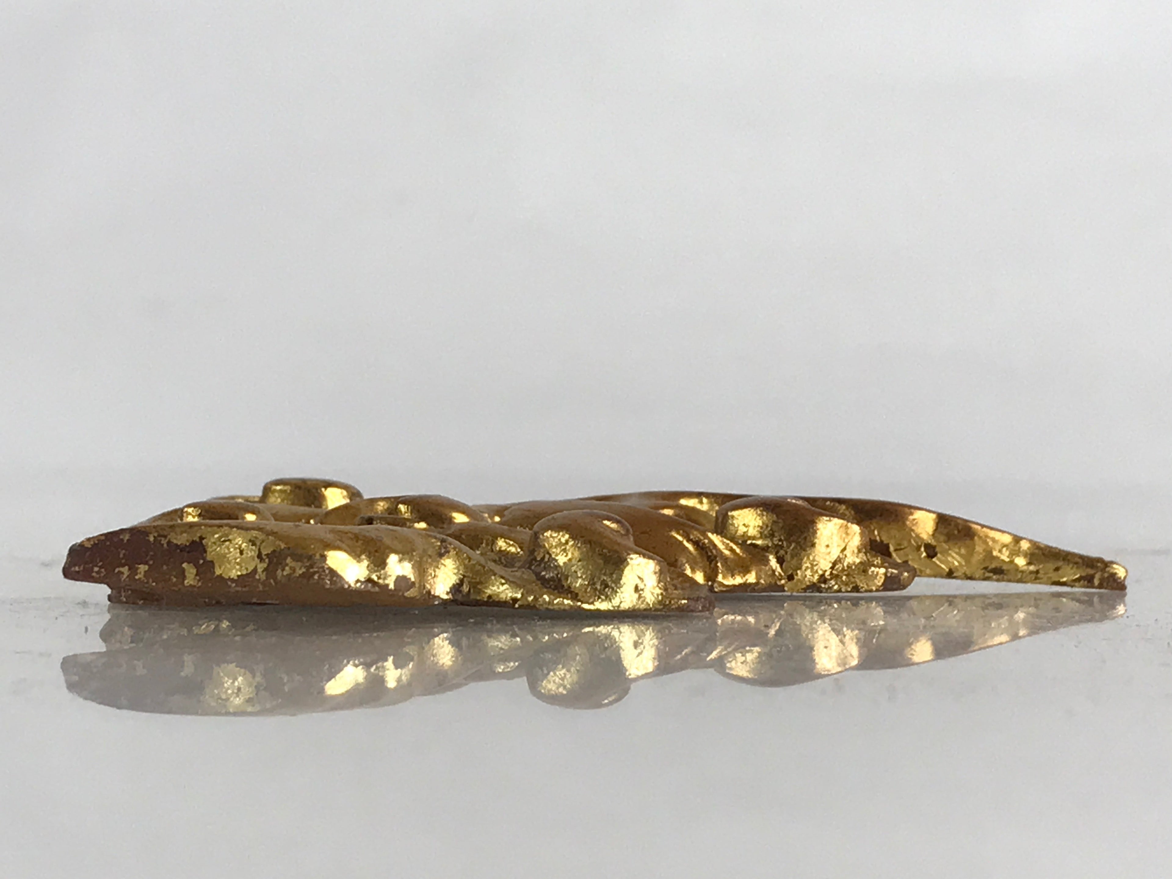 Japanese Buddhist Altar Decorative Part Vtg Spare Parts Golden Carved cloud BU87