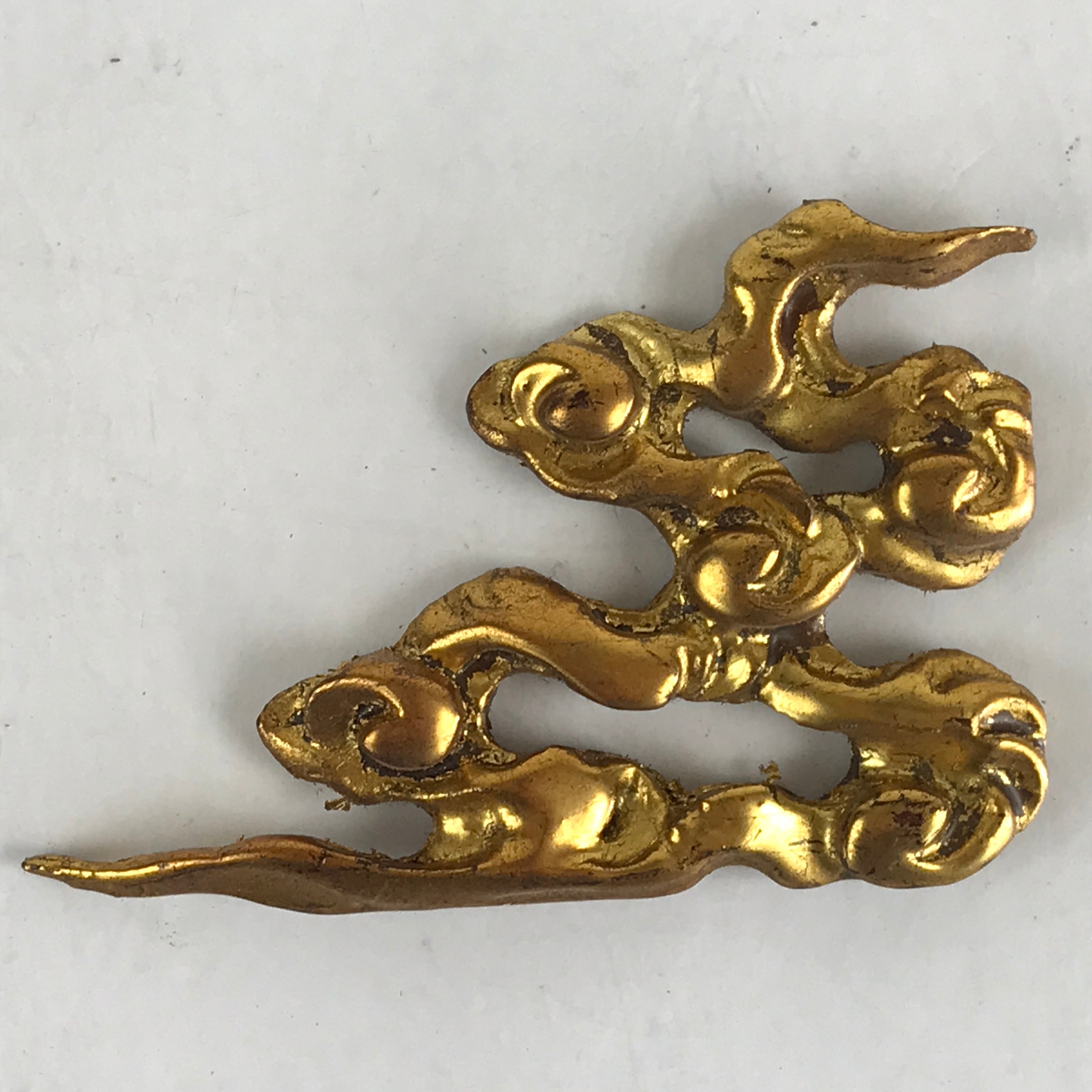 Japanese Buddhist Altar Decorative Part Vtg Spare Parts Golden Carved cloud BU87