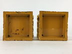 Japanese Buddhist Altar Fitting 2 pc Set Vtg Gold Offering Stand Gold Red BU702