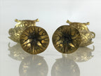 Japanese Buddhist Altar Fitting 2pc Candle Stands Brass Shokudai Butsudan BU826