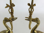 Japanese Buddhist Altar Fitting 2pc Candle Stands Brass Shokudai Butsudan BU826