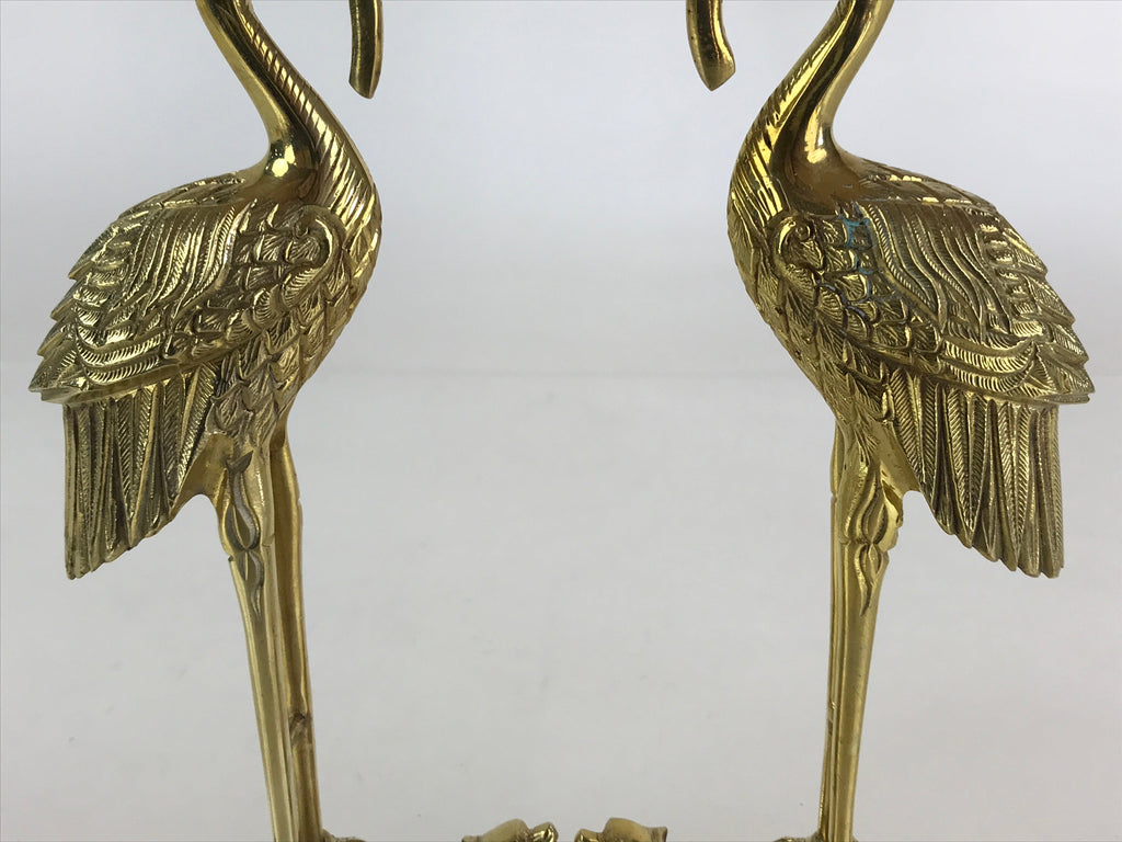 Japanese Buddhist Altar Fitting 2pc Candle Stands Brass Shokudai Butsudan BU826