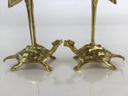 Japanese Buddhist Altar Fitting 2pc Candle Stands Brass Shokudai Butsudan BU826