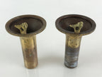 Japanese Buddhist Altar Fitting 2pc Flower Vase Stand Brass Gold Hanatate BU828