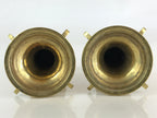 Japanese Buddhist Altar Fitting 2pc Flower Vase Stand Brass Gold Hanatate BU828