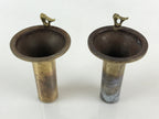 Japanese Buddhist Altar Fitting 2pc Flower Vase Stand Brass Gold Hanatate BU828