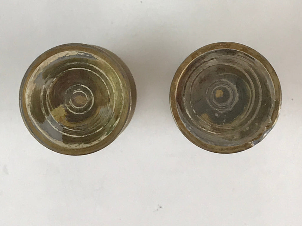 Japanese Buddhist Altar Fitting 2pc Flower Vase Stand Vtg Brass Butsudan BU803