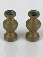 Japanese Buddhist Altar Fitting 2pc Flower Vase Stand Vtg Brass Butsudan BU803