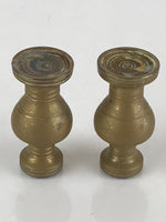 Japanese Buddhist Altar Fitting 2pc Flower Vase Stand Vtg Brass Butsudan BU803