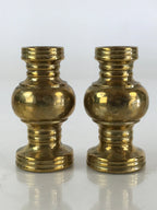 Japanese Buddhist Altar Fitting 2pc Flower Vase Stand Vtg Brass Butsudan BU833