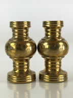 Japanese Buddhist Altar Fitting 2pc Flower Vase Stand Vtg Brass Butsudan BU833