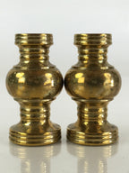 Japanese Buddhist Altar Fitting 2pc Flower Vase Stand Vtg Brass Butsudan BU833