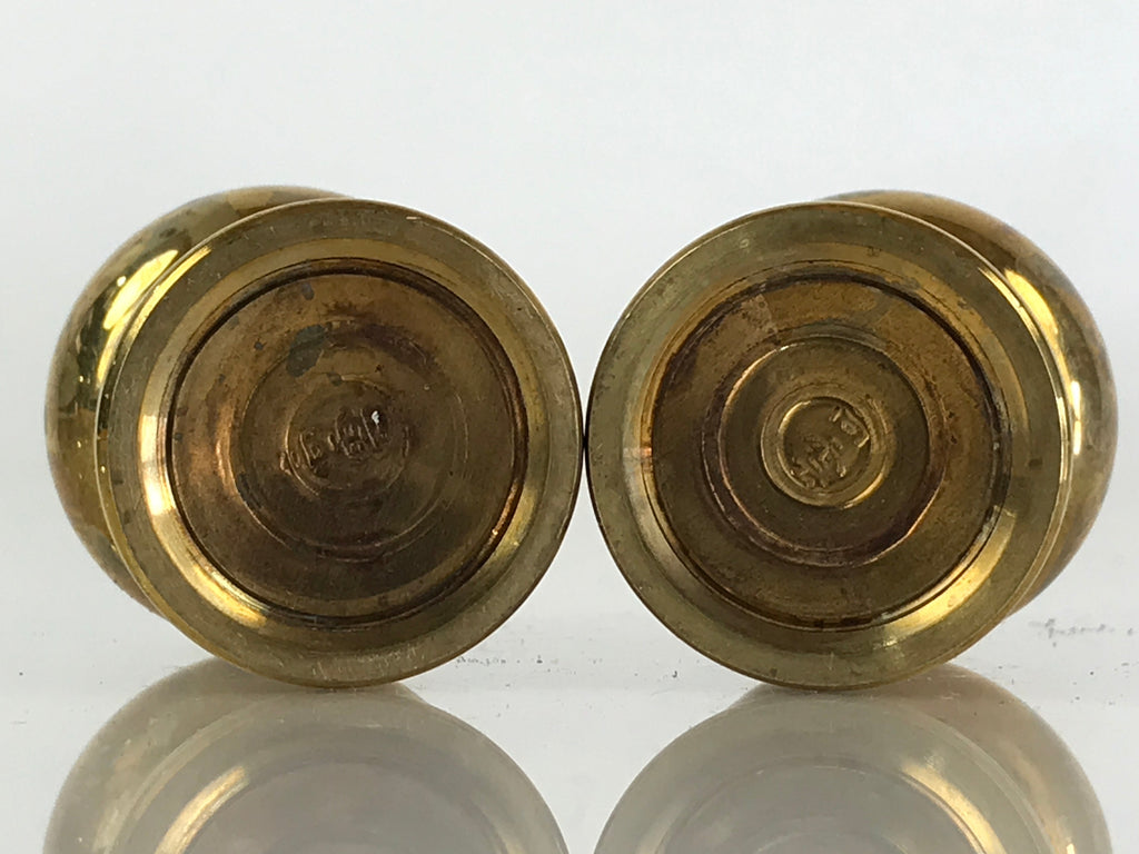 Japanese Buddhist Altar Fitting 2pc Flower Vase Stand Vtg Brass Butsudan BU833