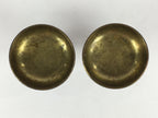 Japanese Buddhist Altar Fitting 2pc Pair Vtg Rice Offering Cup Brass BU689