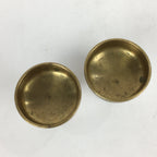 Japanese Buddhist Altar Fitting 2pc Pair Vtg Rice Offering Cup Brass Butsudan BU