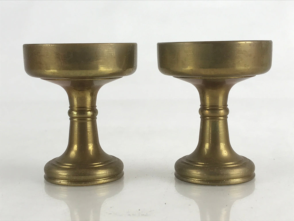 Japanese Buddhist Altar Fitting 2pc Set Rice Offering Cup Vtg Buppanki Butsugu B