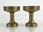 Japanese Buddhist Altar Fitting 2pc Set Rice Offering Cup Vtg Buppanki Butsugu B