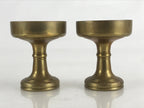 Japanese Buddhist Altar Fitting 2pc Set Rice Offering Cup Vtg Buppanki Butsugu B
