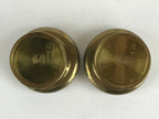 Japanese Buddhist Altar Fitting 2pc Set Rice Offering Cup Vtg Buppanki Butsugu B